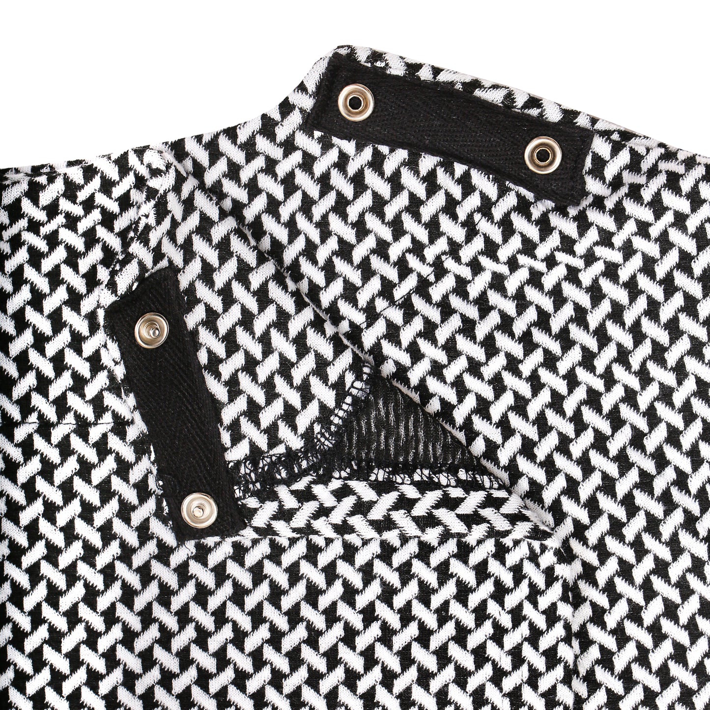 Adaptive Open Back Fooler Top, Patterned Black