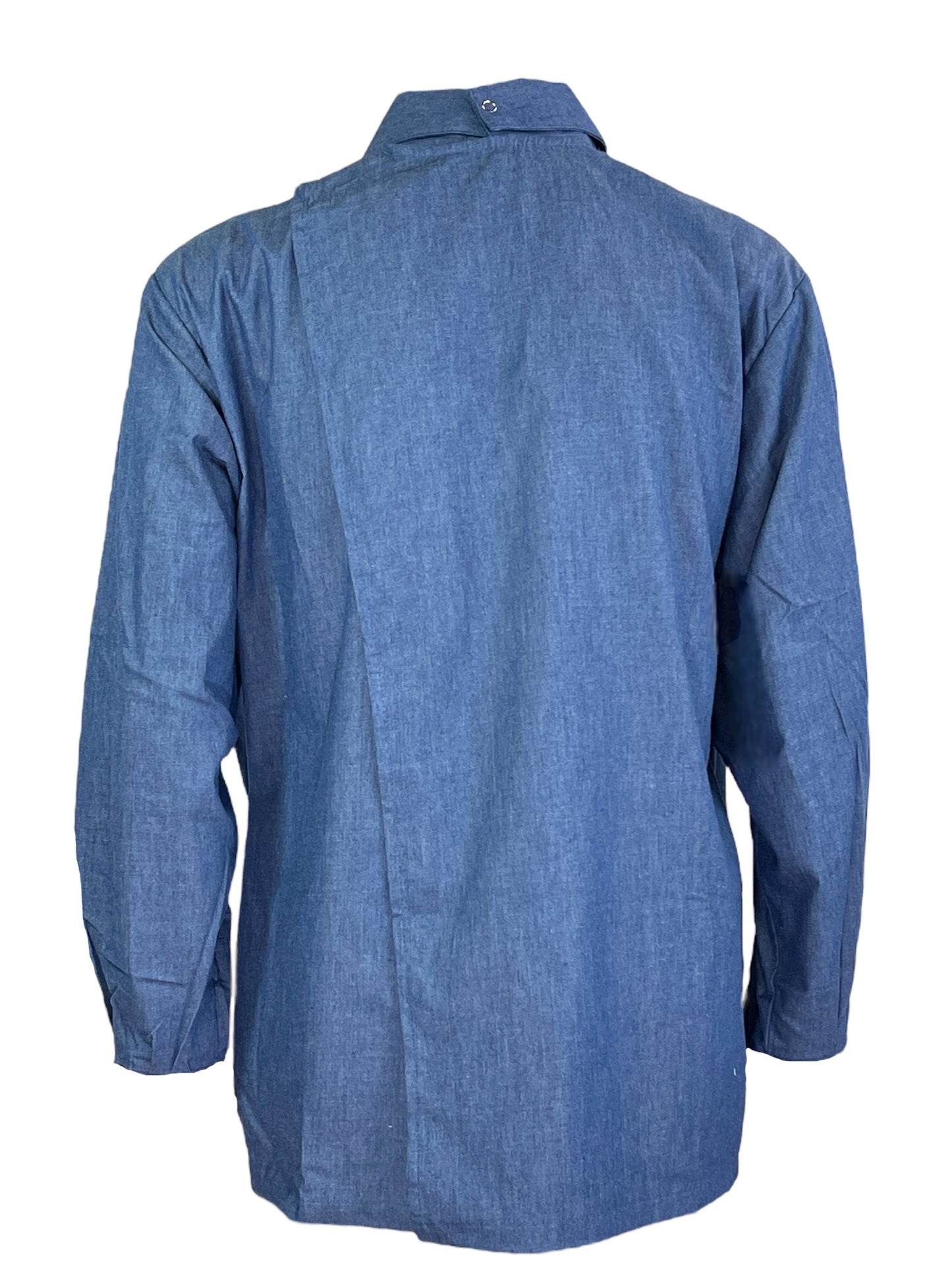 Adaptive Open Back Cotton Button Shirt, Lightweight Denim