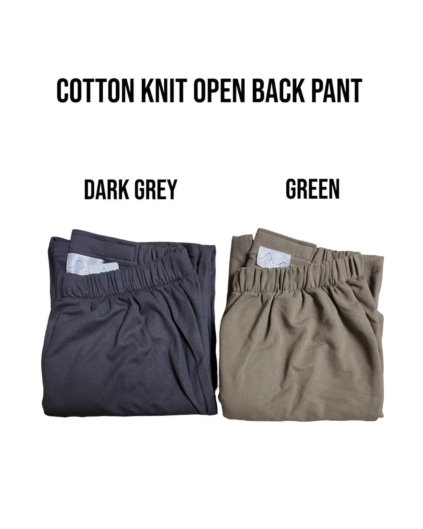 Adaptive Open Back Cotton Knit Pants