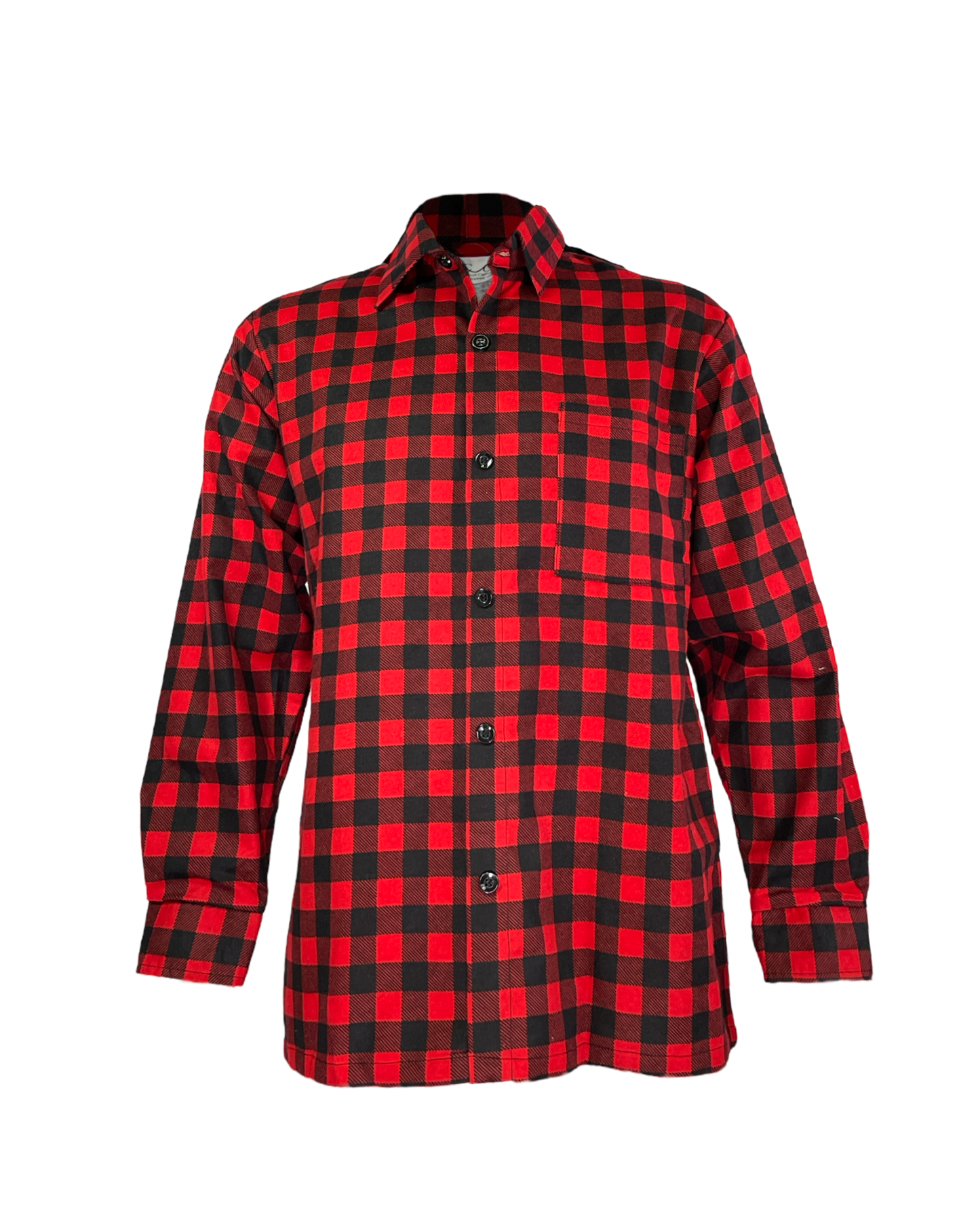 Adaptive Open Back Button Shirt, Red Buffalo Plaid
