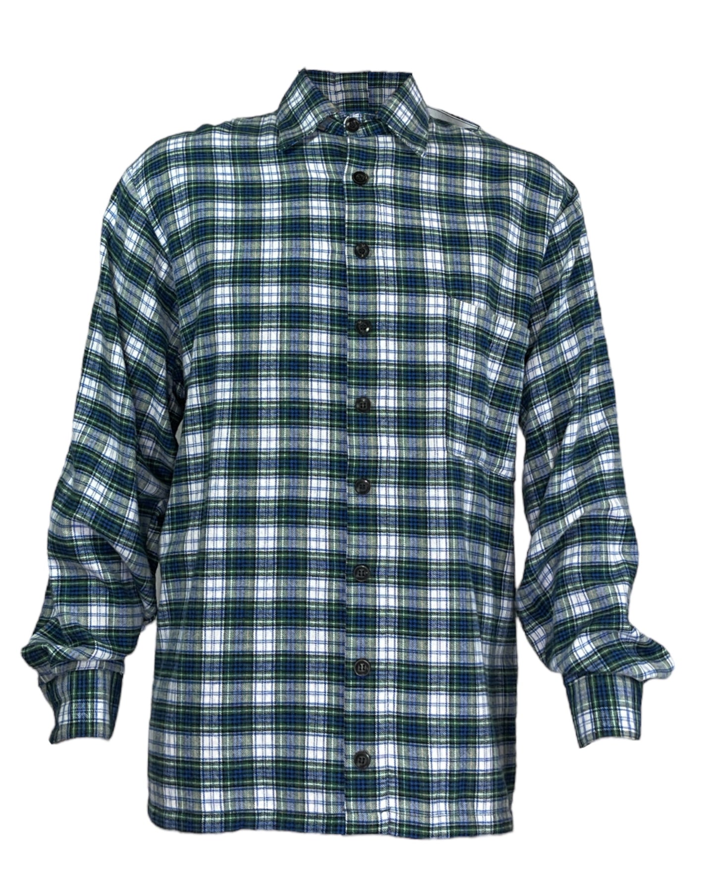 Adaptive Open Back Cotton Button Shirt, Tartan Plaid