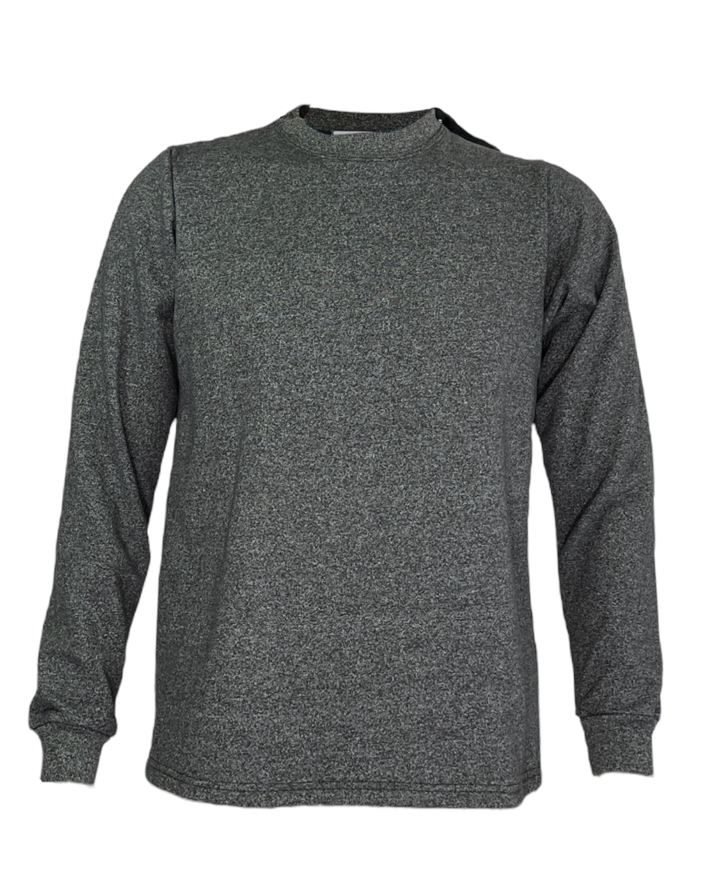 Adaptive Open Back Cotton Crew Neck Sweatshirt, Heather Grey