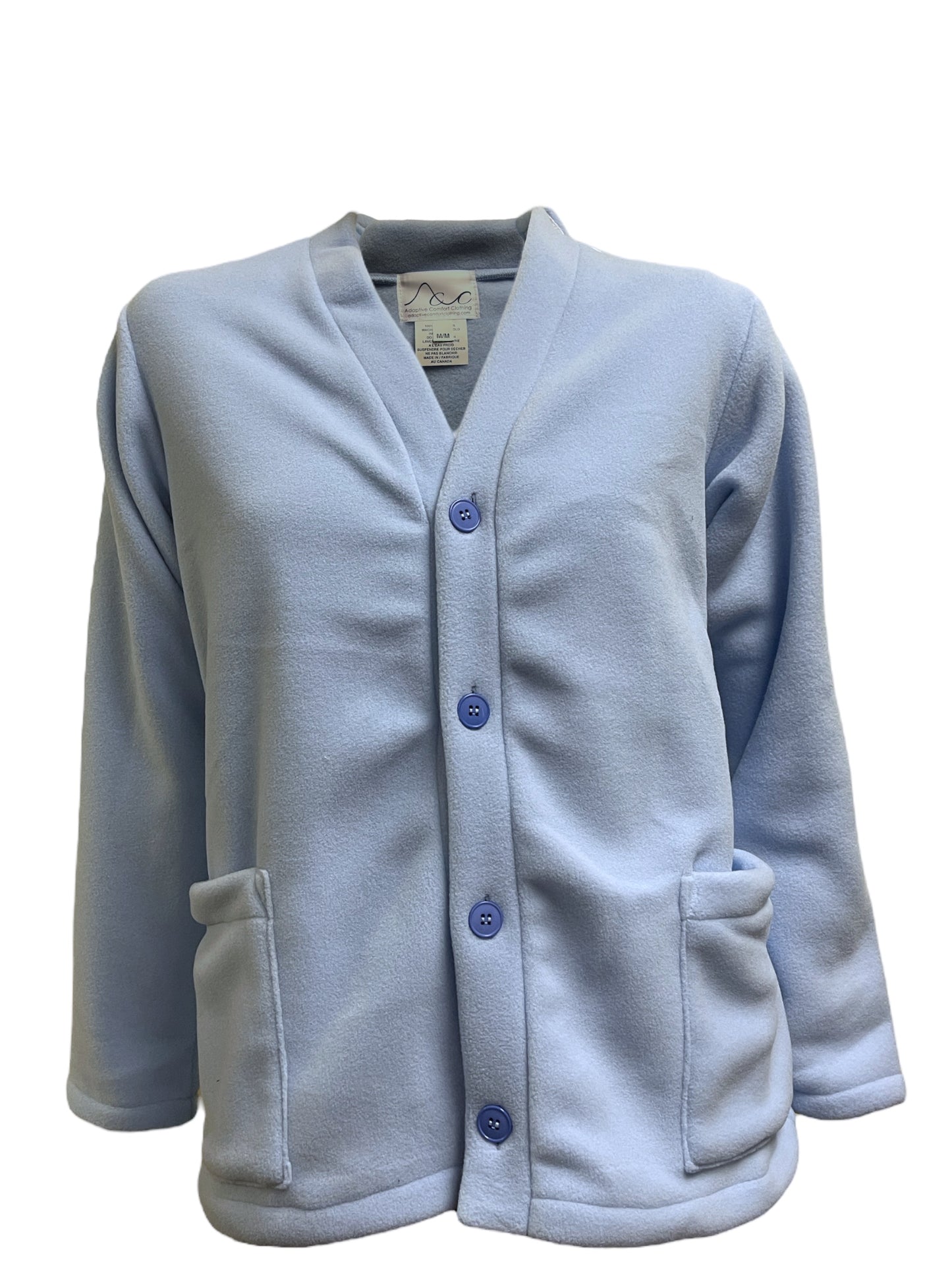 Adaptive Open-Back Button-Up Cardigan – Fleece, Unisex Fit