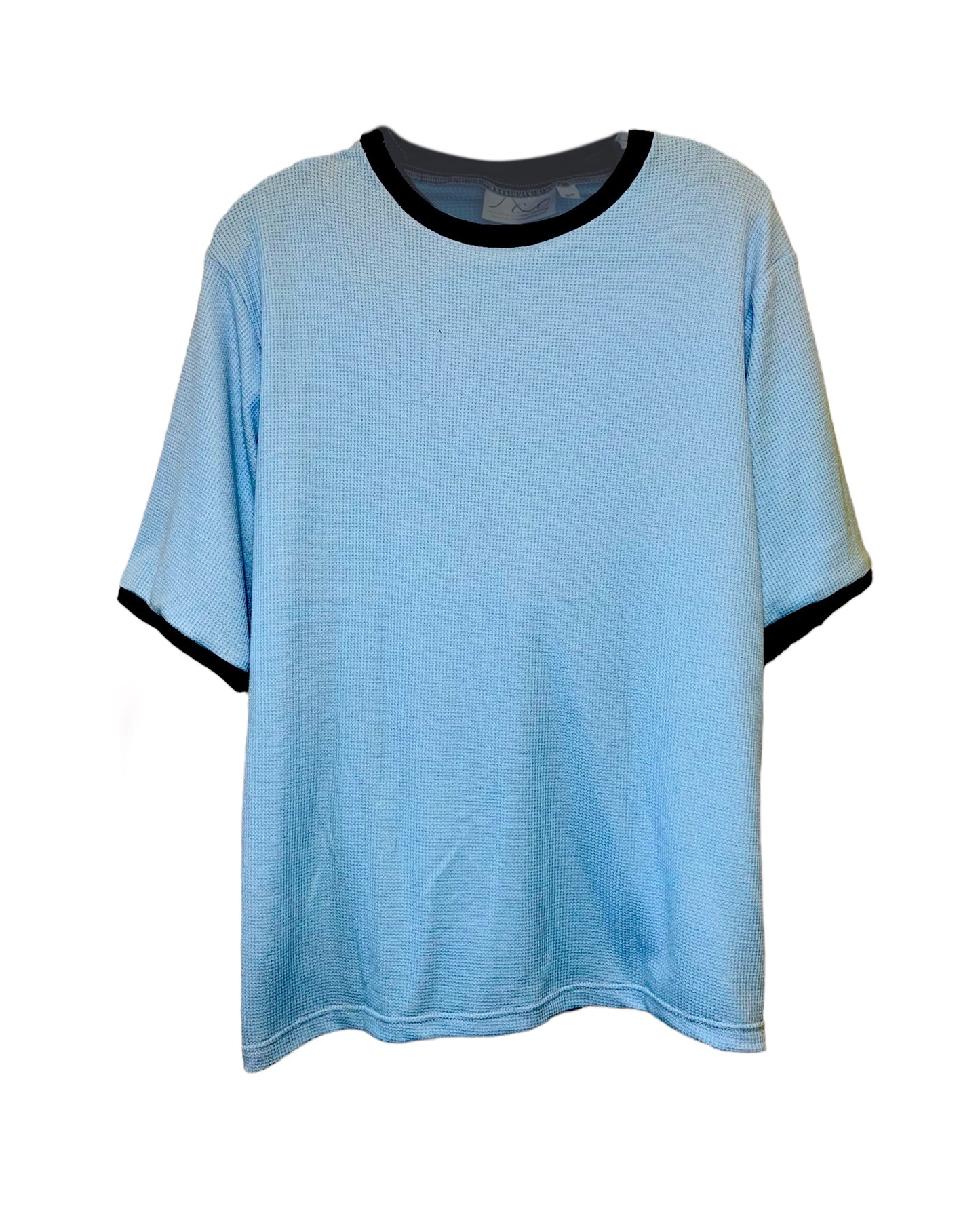 Unisex Cotton Waffle Short Sleeve T-Shirt – Light Blue