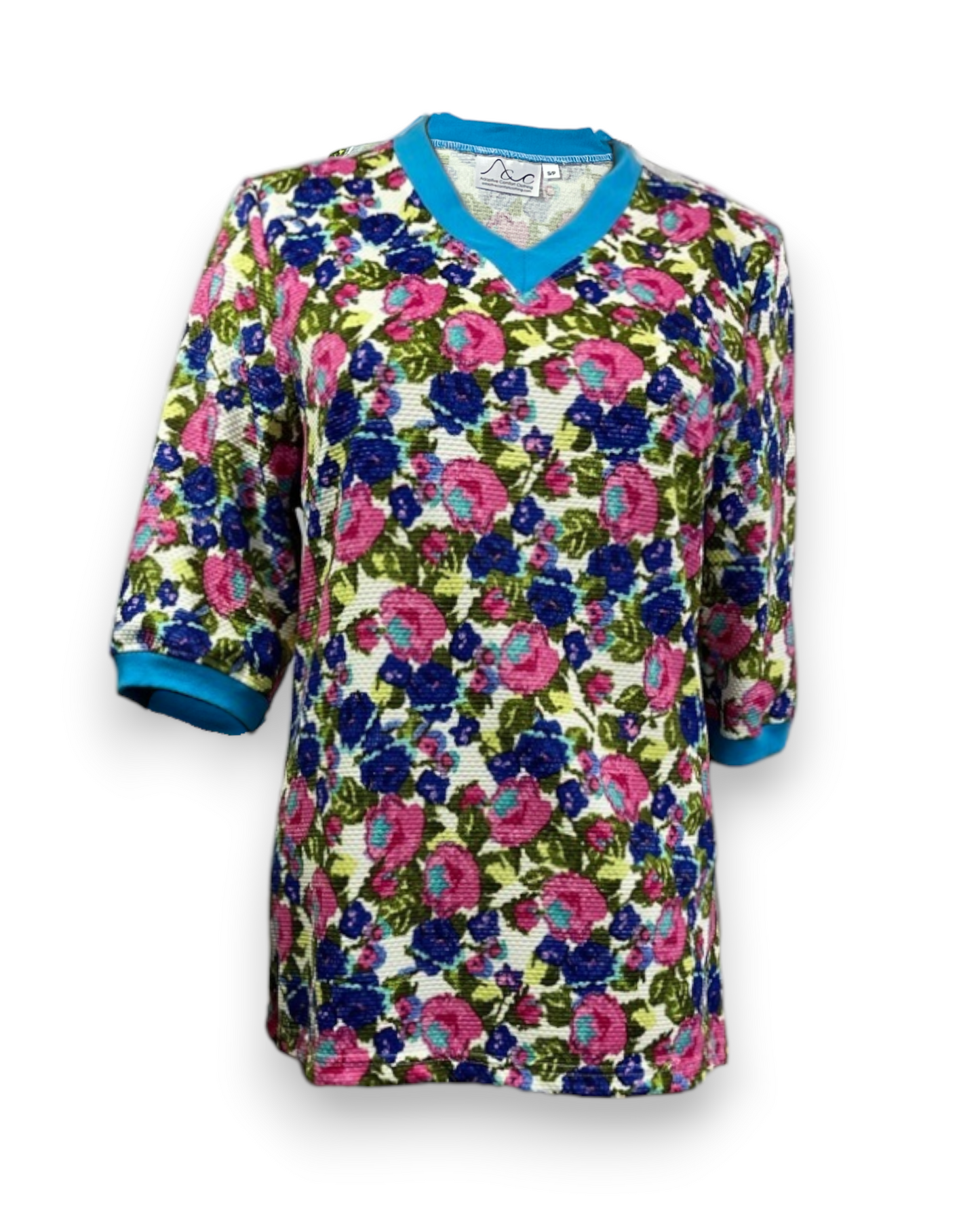 Adaptive Open Back Floral V-neck top