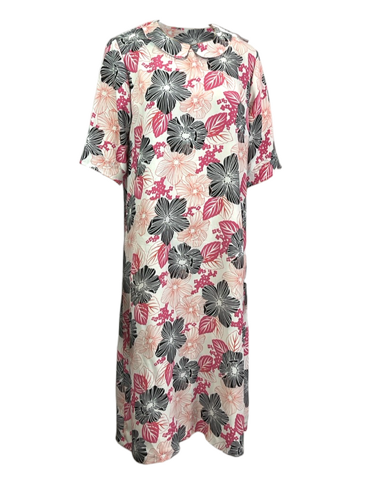 Adaptive Open Back Dress, Pink Floral Lightweight Poly