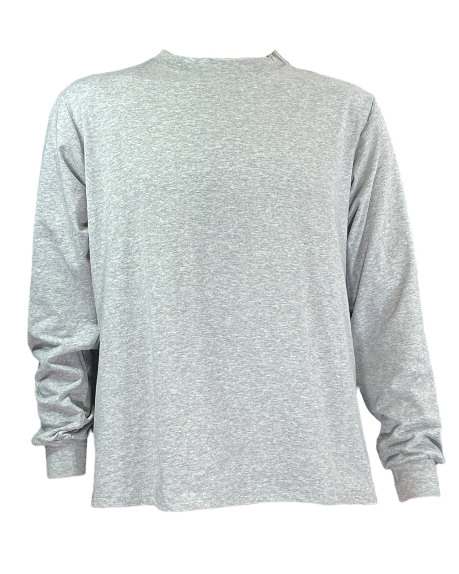Front view of the Adaptive Open-Back Long Sleeve T-Shirt in cotton grey, designed for easy dressing and dignity.