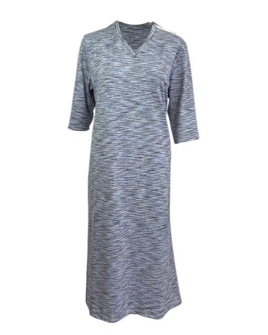 Adaptive Open Back Dress, Multi Blue Poly Spandex
