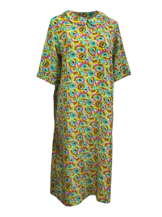 Ladies’ Adaptive Open-Back Dress – Multicolor Floral Lightweight Poly