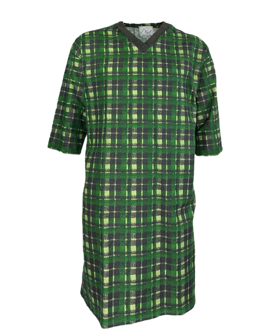 Mens Hospital Back Opening Nightshirt. 100% Cotton Flannel, great for washing. Comfortable, Easy on and off for quick changes. 