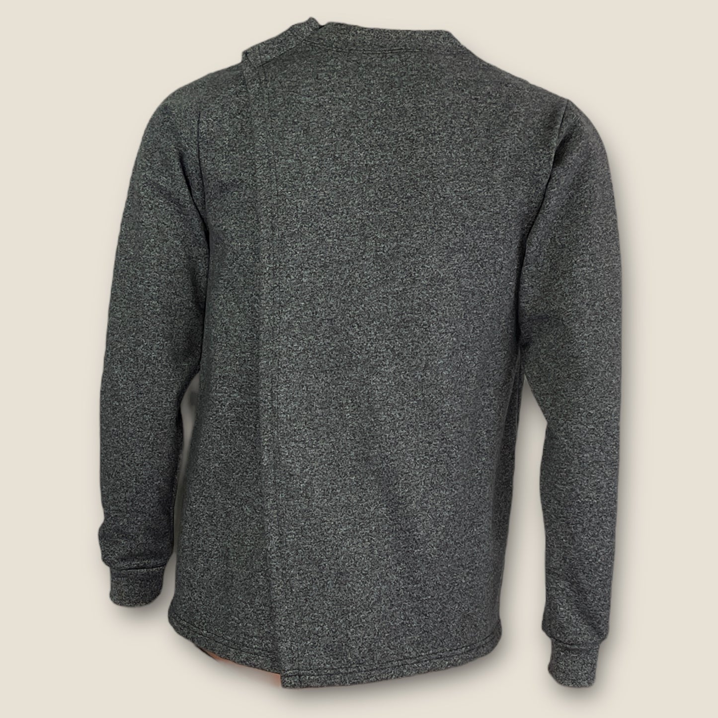 Adaptive Open Back Cotton Crew Neck Sweatshirt, Heather Grey