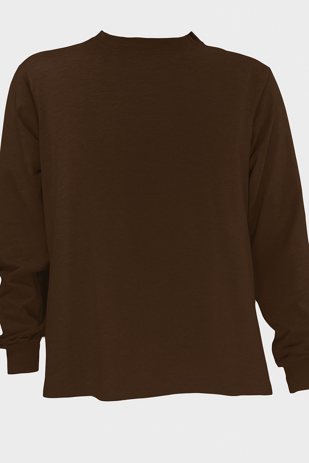 Open Back Long Sleeve Cotton T-Shirt - Brown